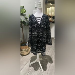 Black and silver sequin mini dress
